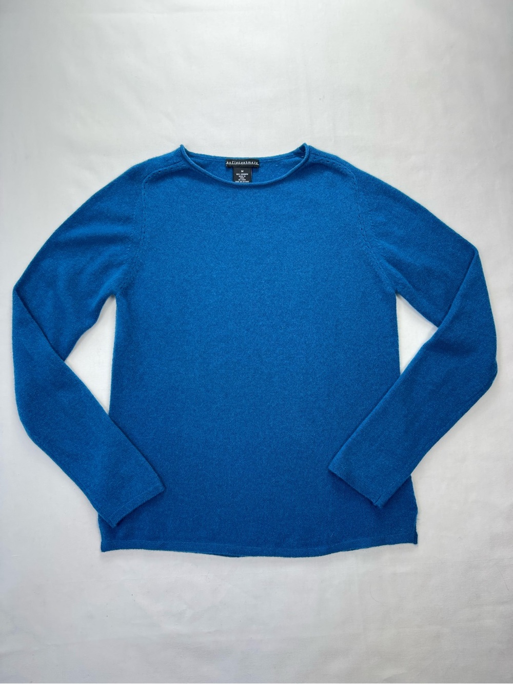 sofia cashmere 100% Cashmere Relaxed Jumper Crewneck sweater blue EUC